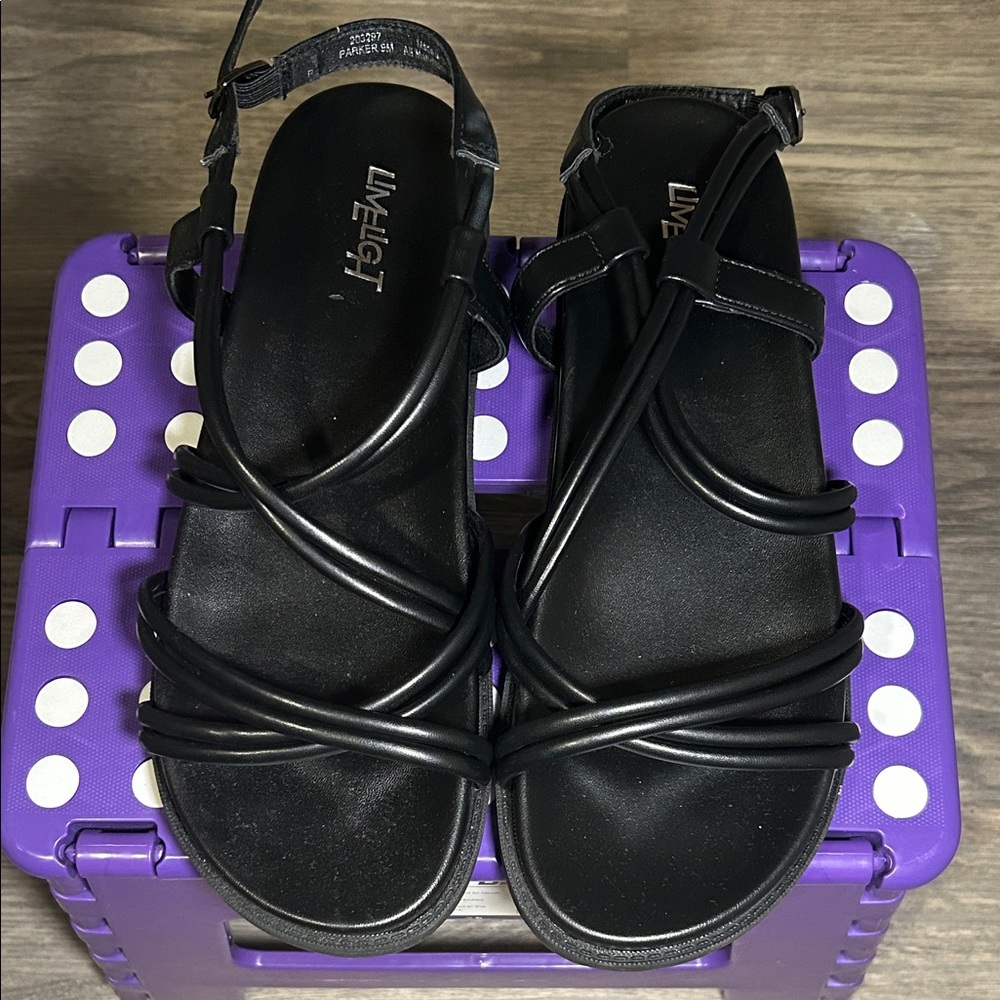 Limelight Black Strappy Sandals